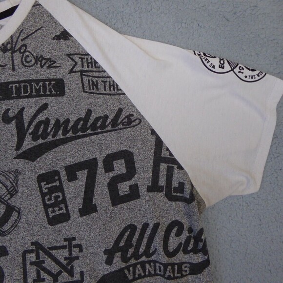 Ecko Unltd Shirt Men's 4XL Gray White Short Sleeve Streetwear Casual AOP - Picture 4 of 12